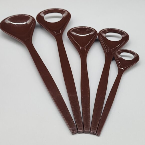 MCM German Kayser Melamine Kitchen Utensil Spoons Set of 6 Brown - Picture 2 of 6